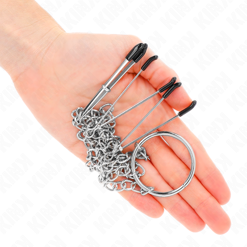 KINK - TRIPLE NIPPLE CLAMPS &amp; CLIT WITH CHAIN ​​MODEL 1