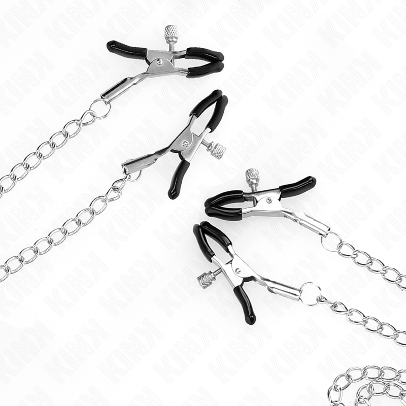 KINK - 4 ADJUSTABLE NIPPLE &amp; CLIT CLAMPS SILVER