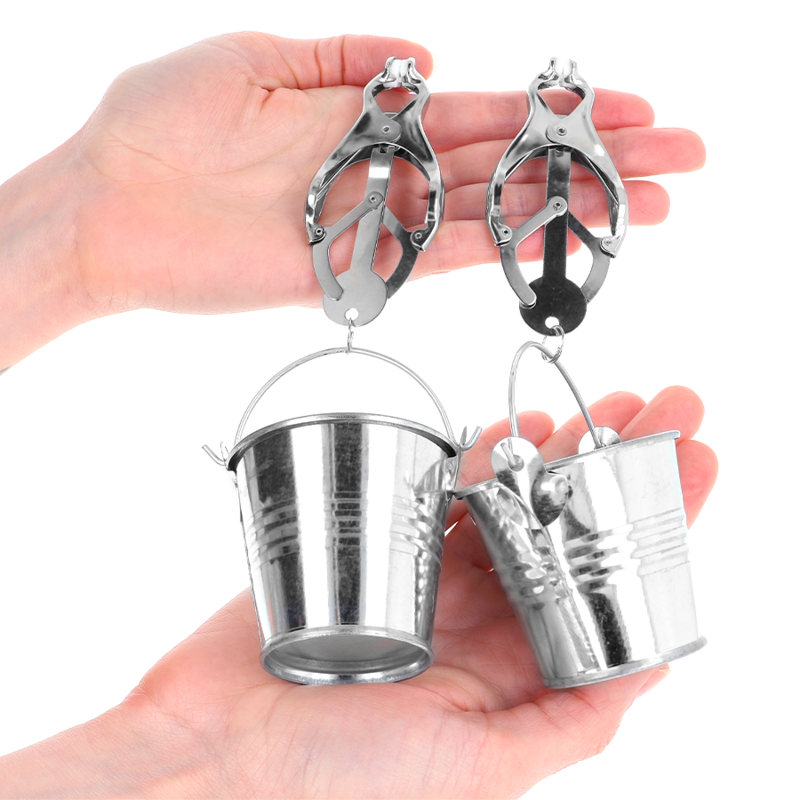 KINK - JAPANESE CLOVER NIPPLE CLAMPS WITH SILVER BUCKETS