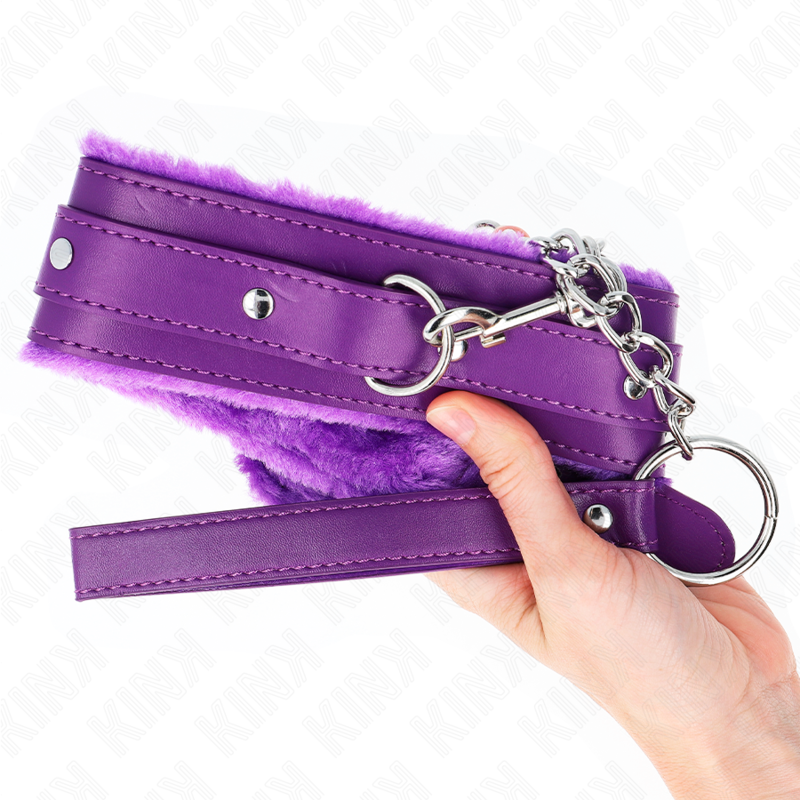 KINK - COLLARE CON GUINZAGLIO 65 CM CON RESTRIZIONI VIOLA 36-42 CM X 5,5 CM