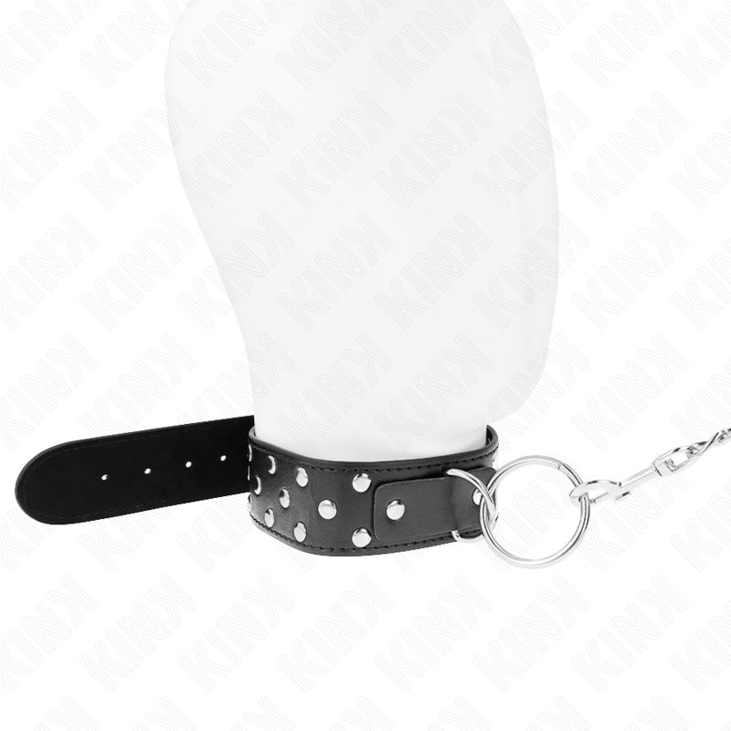 KINK - RIVET RING STRAP NECKLACE WITH BELT 65CM BLACK ADJUSTABLE 36-50CM X 3.8CM