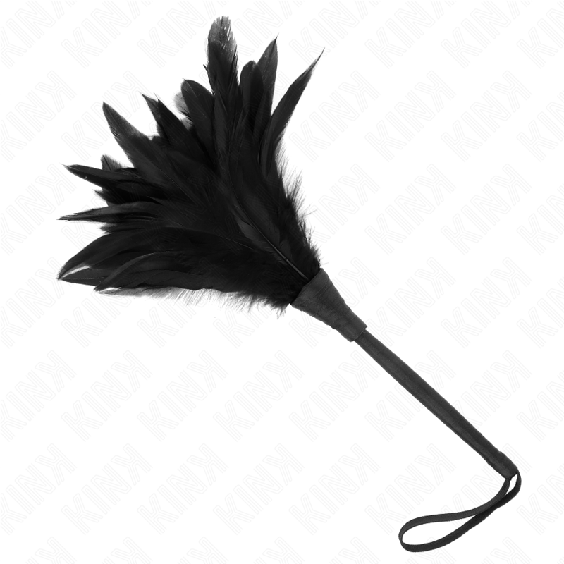 KINK - BLACK HORN SHAPED CHICKEN FEATHERS 36CM