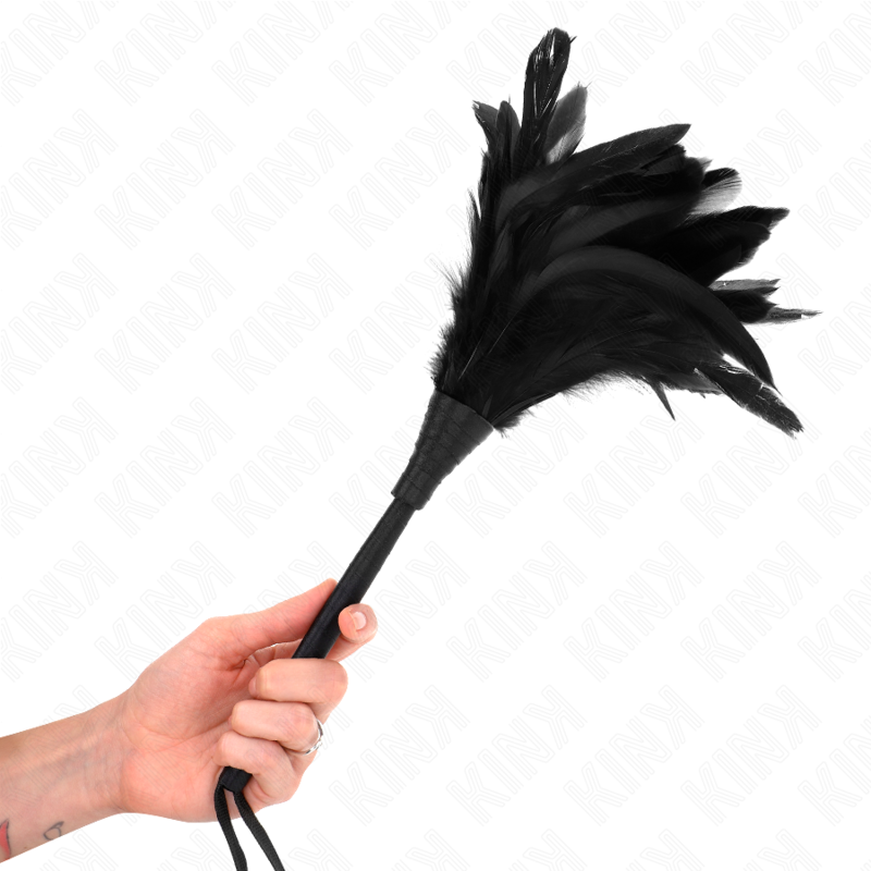 KINK - BLACK HORN SHAPED CHICKEN FEATHERS 36CM