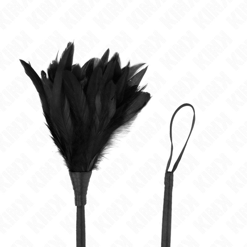 KINK - BLACK HORN SHAPED CHICKEN FEATHERS 36CM