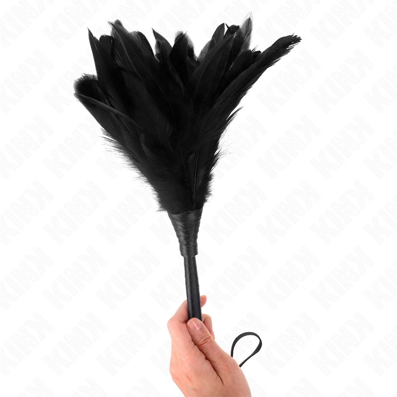 KINK - BLACK HORN SHAPED CHICKEN FEATHERS 36CM