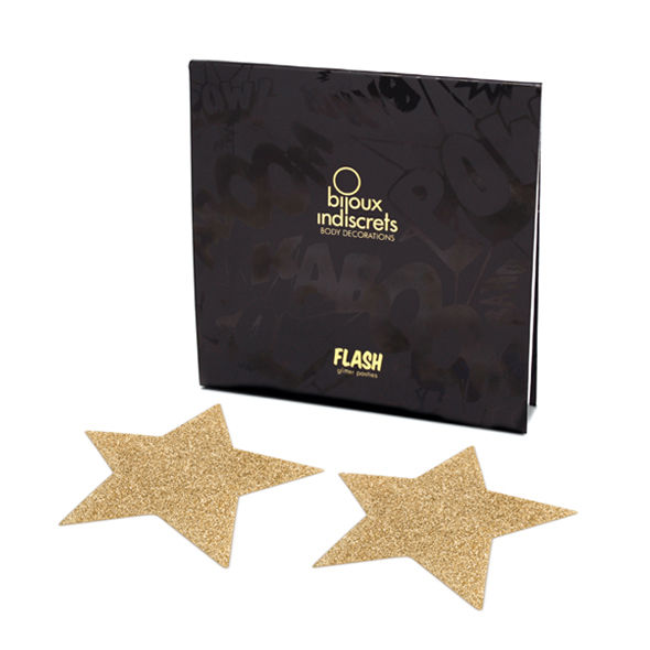 BIJOUX - INDISCRETS COPRI CAPEZZOLI FLASH GOLDEN STAR