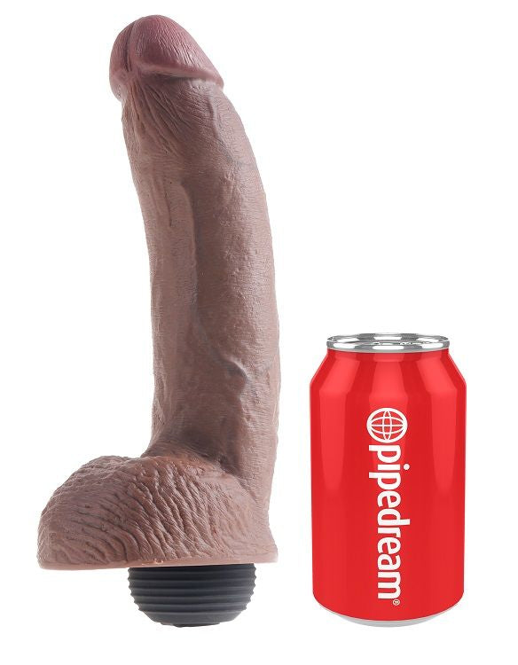 KING COCK - PENE EIACOLATORE MARRONE REALISTICO 22.86 CM