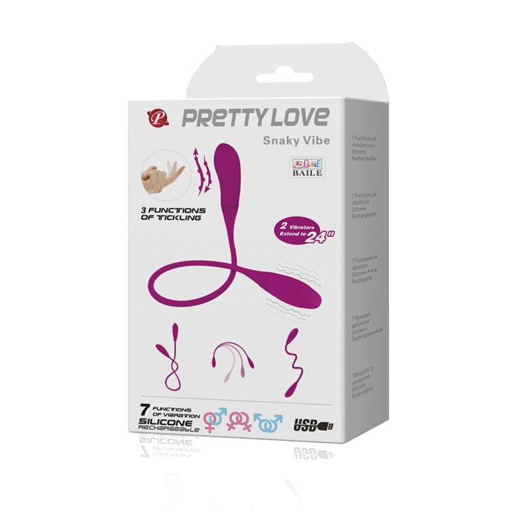 PRETTY LOVE - VIBRATEUR INTELLIGENT SNAKY VIBE 7 V + 3 PRISES