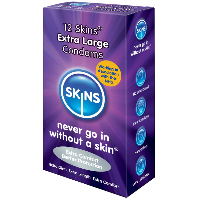 SKINS - SKIN EXTRA LARGE CONDOM 12 PACK