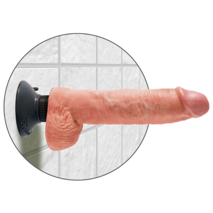 KING COCK - DILDO VIBRANTE CON TESTICOLI 25.5 CM COLORE NATURALE