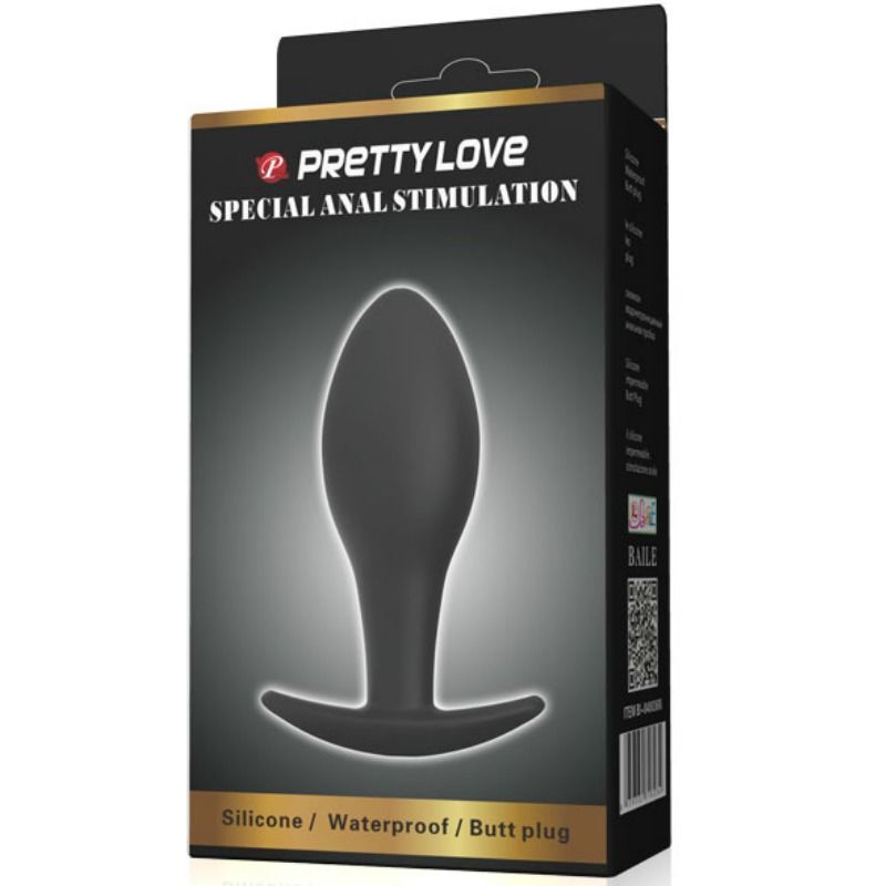 PRETTY LOVE - PLUG ANALE ANCORANTE IN SILICONE 8.5 CM NERO