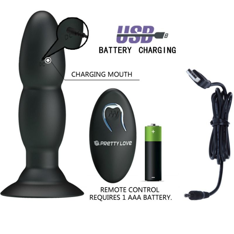 PRETTY LOVE - VIBRATING PLUG AND REMOTE CONTROL ROTATION