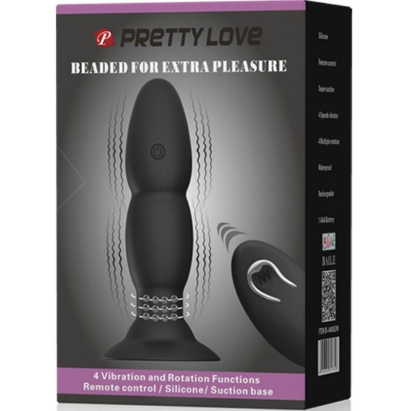 PRETTY LOVE - VIBRATING PLUG AND REMOTE CONTROL ROTATION