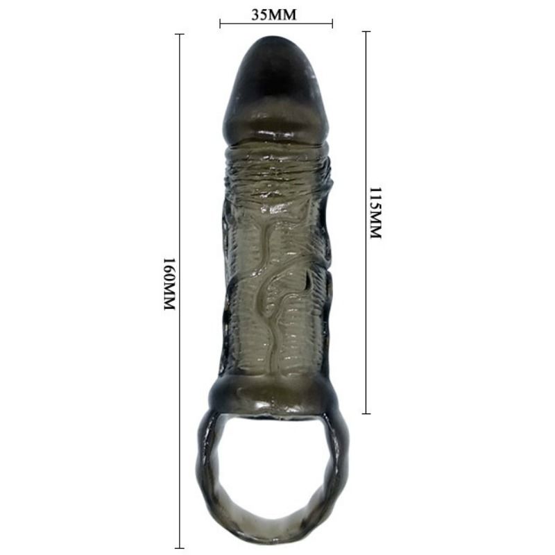 BAILE - PENIS EXTENSION SHEATH WITH TESTICLE STRAP 11.5 CM