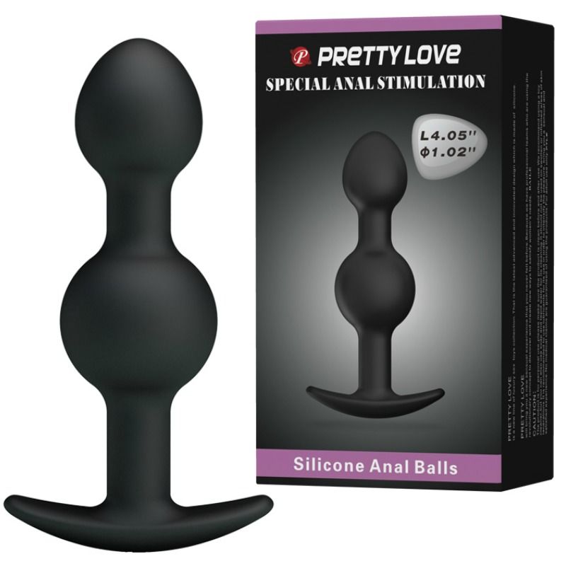 PRETTY LOVE - BALLES ANAL EN SILICONE POUR STIMULATION SPÉCIALE 10,3 CM NOIRES