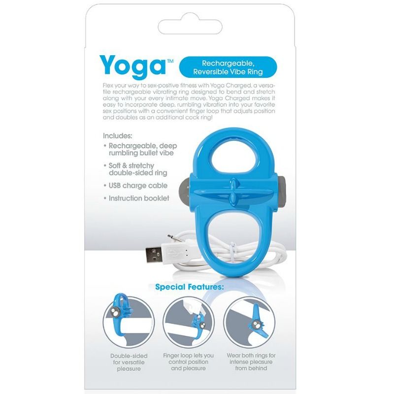 SCREAMING O - ANELLO VIBRANTE RICARICABILE YOGA BLU