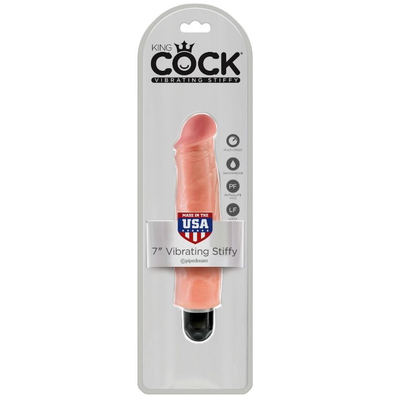 KING COCK - VIBRATEUR RIGIDE RÉALISTE 17,8 CM NATUREL