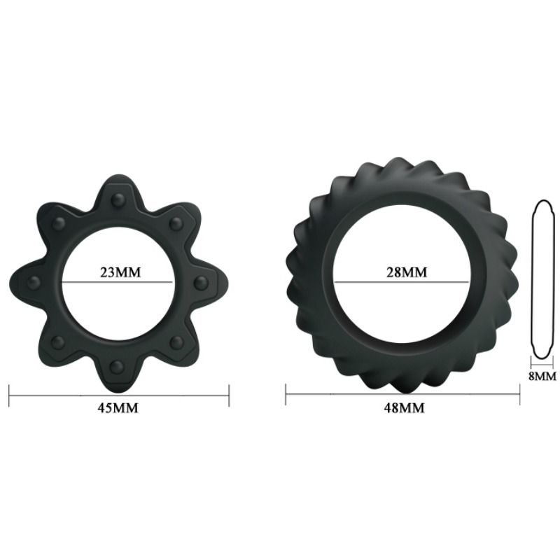 BAILE - KIT 2 ANELLI FIORITI IN SILICONE