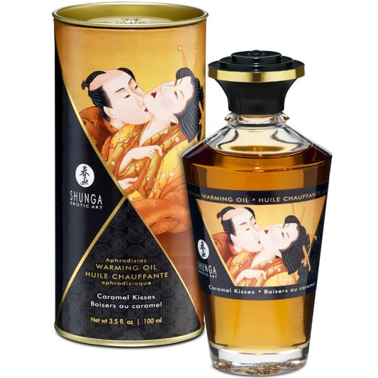 SHUNGA - OLIO DA MASSAGGIO CON EFFETTO CALORE SAPORE CARAMELLO 100 ML