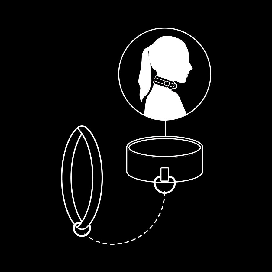 FETISH SUBMISSIVE - COLLIER CHAÎNE AVEC DOUBLURE EN NOPRÈNE