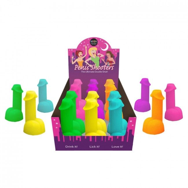 KHEPER GAMES - PÉNIS FORME NEON SHOTS 1 UNITÉ (COULEUR ALÉATOIRE)