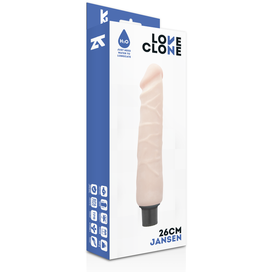 LOVECLONE - VIBRATORE AUTOLUBRIFICANTE JANSEN 26 CM -O- 4.2 CM