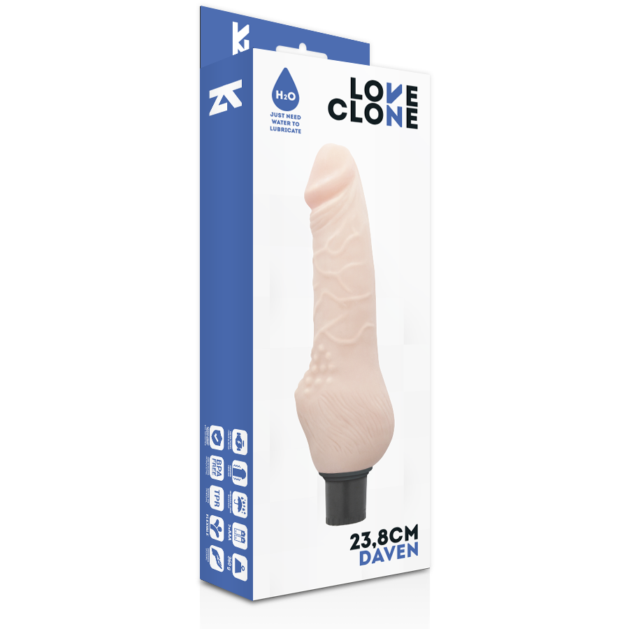 LOVECLONE - DAVEN AUTO-LUBRIFIANT RÉALISTE 23,8 CM -OU- 3,8 CM