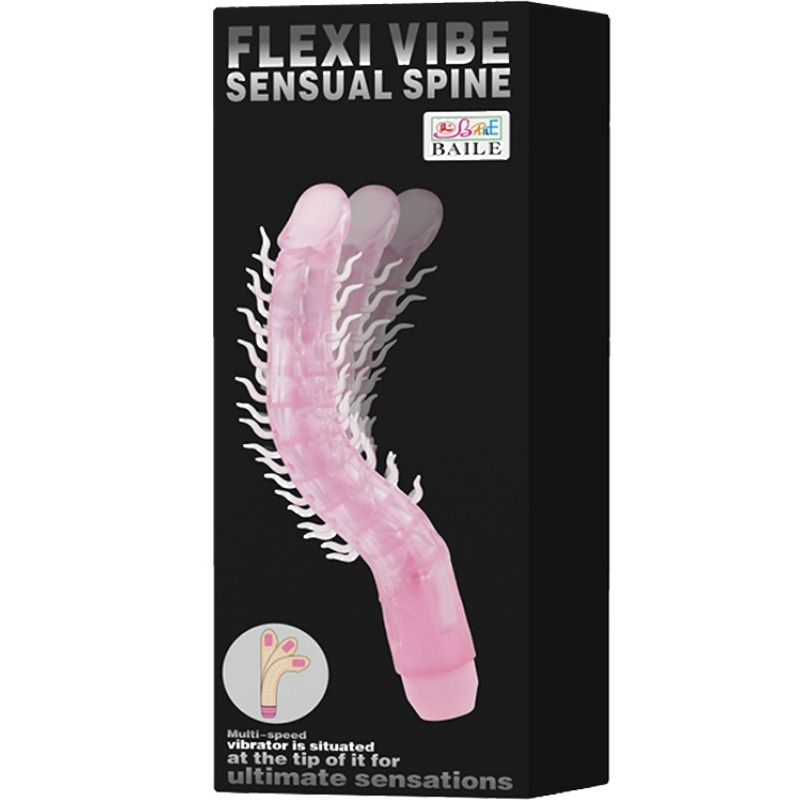 BAILE - FLEXIBLE VIBRATING DILDO SENSUAL SPINE FLEXI VIBE LILAC 23.5 CM