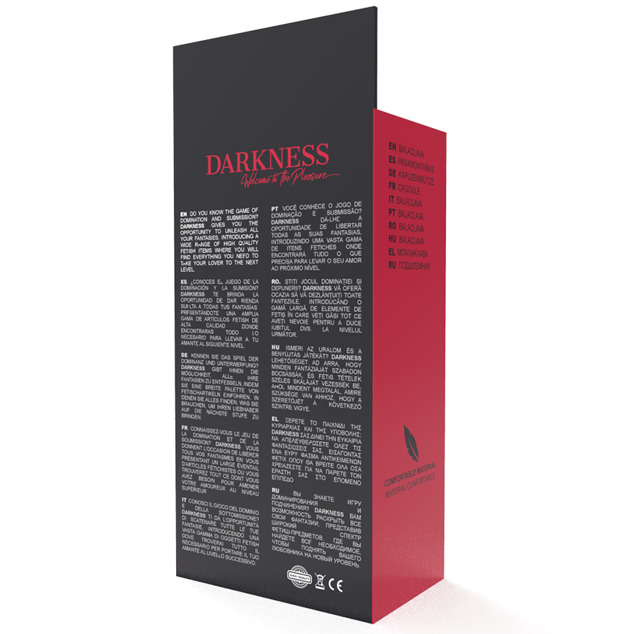 DARKNESS - MASCHERA DI SOTTOMISSIONE BDSM BOCCA E OCCHI NERA