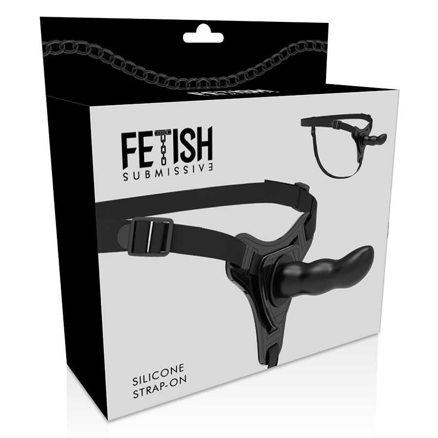 FETISH SUBMISSIVE HARNESS - BLACK SILICONE G-SPOT 16CM