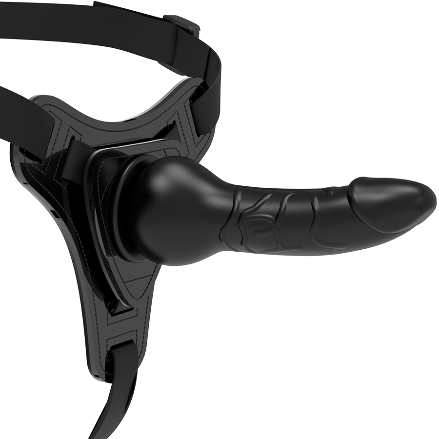 FETISH SUBMISSIVE HARNESS - REALISTIC BLACK SILICONE 16 CM