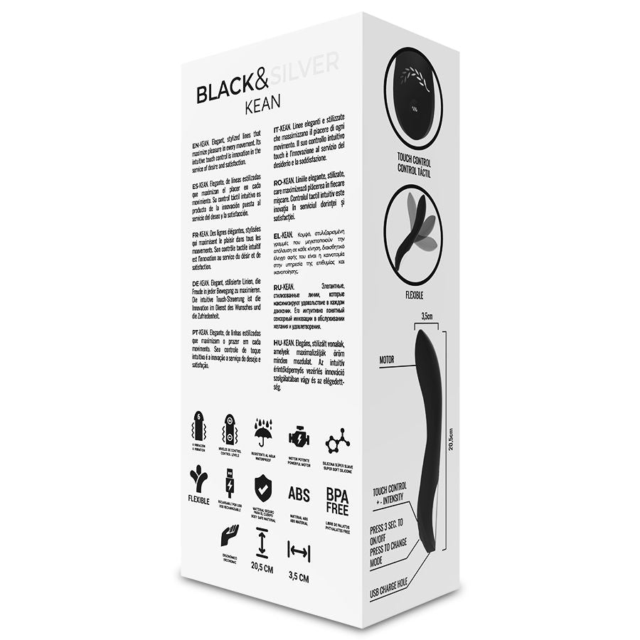 BLACK&SILVER - VIBRATORE KEAN TOUCH CONTROL