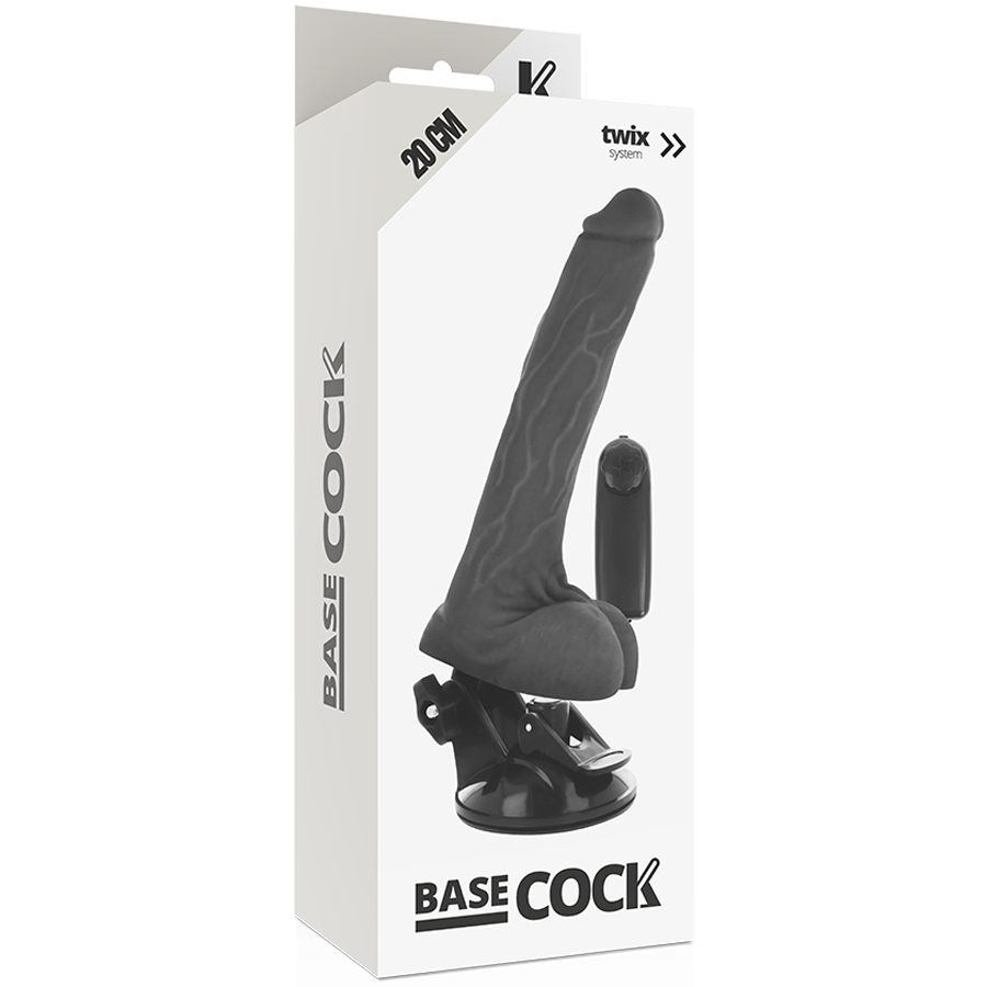 BASECOCK - VIBRATEUR TÉLÉCOMMANDE NATUREL RÉALISTE AVEC TESTICULES 20 CM -OU- 4 CM