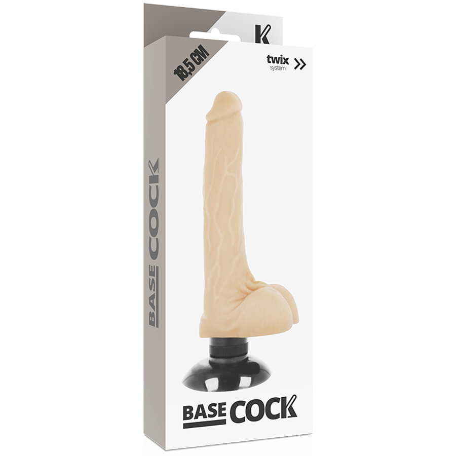 BASECOCK - VIBRATEUR RÉALISTE 2-1 NATUREL 18,5 CM -O- 4 CM