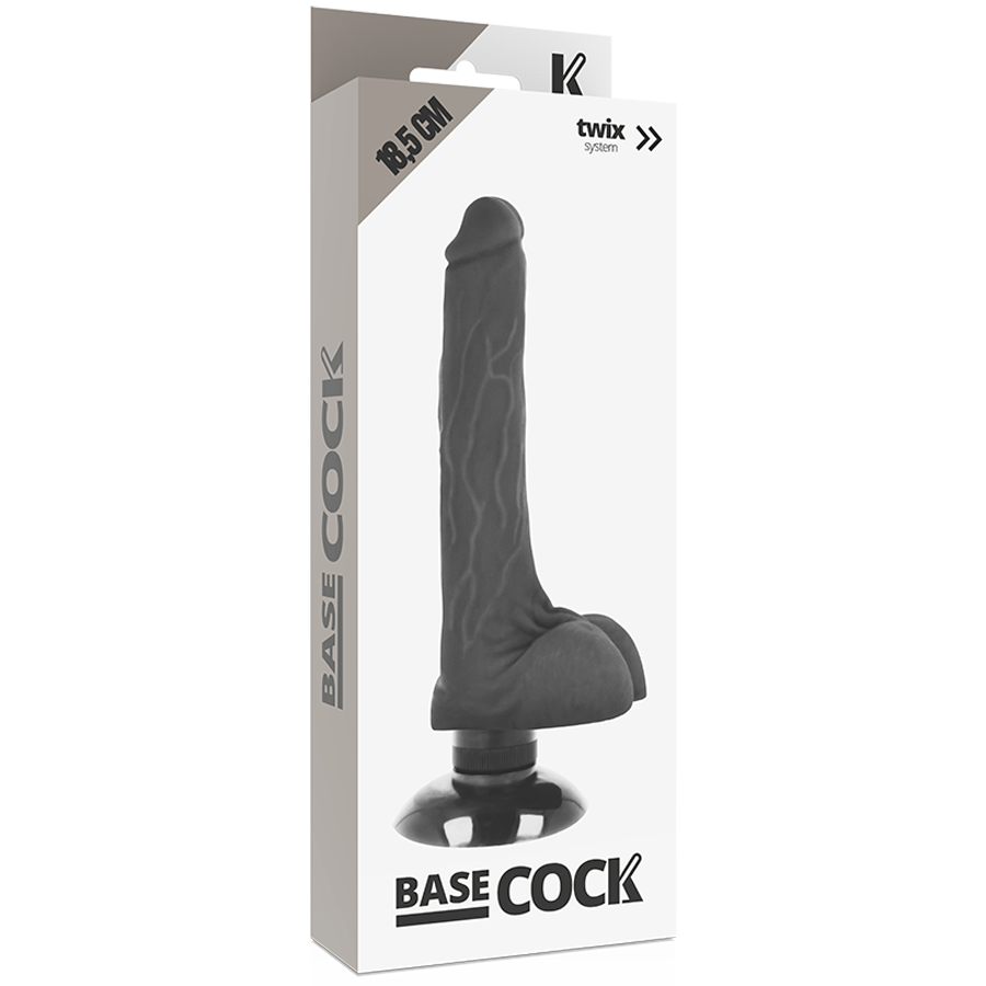 BASECOCK - VIBRATEUR RÉALISTE 2-1 NATUREL 18,5 CM -O- 4 CM