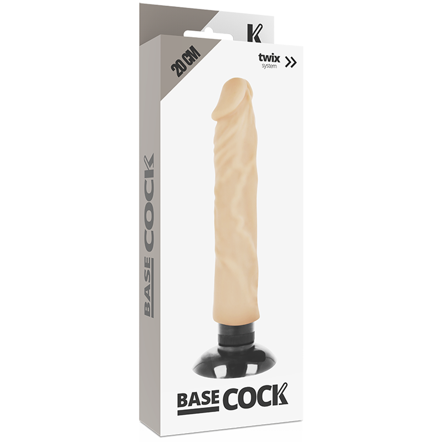 BASECOCK - REALISTIC VIBRATOR 2-1 NATURAL 20 CM -OR- 4 CM