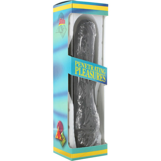 SEVEN CREATIONS - VIBRATEUR EN VINYLE P-SHAPE PENIS NOIR 20 CM