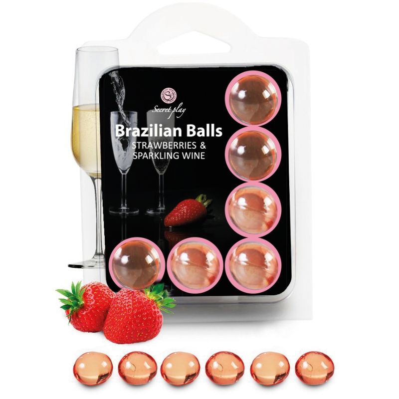 SECRETPLAY - SET 6 PALLINE BRASILIANI FRAGOLE CON CAVA