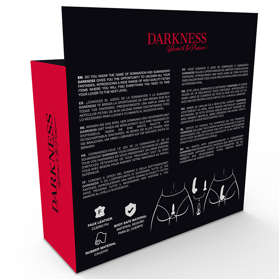 DARKNESS - SLIP AVEC BOUCHON ET GODE INTERCHANGEABLE