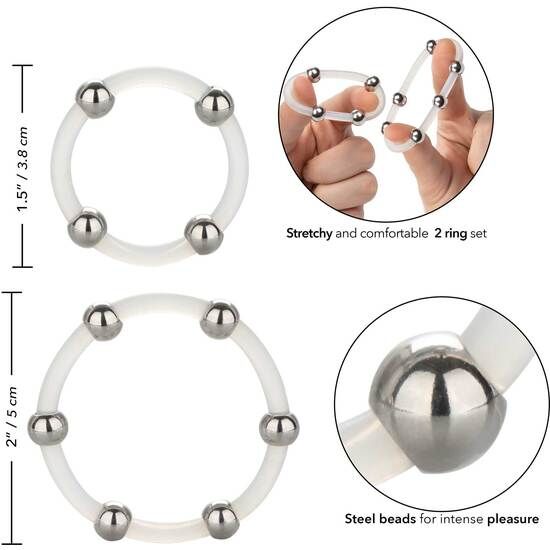 CALEXOTICS - SILICONE RING SET WITH STEEL BEADS