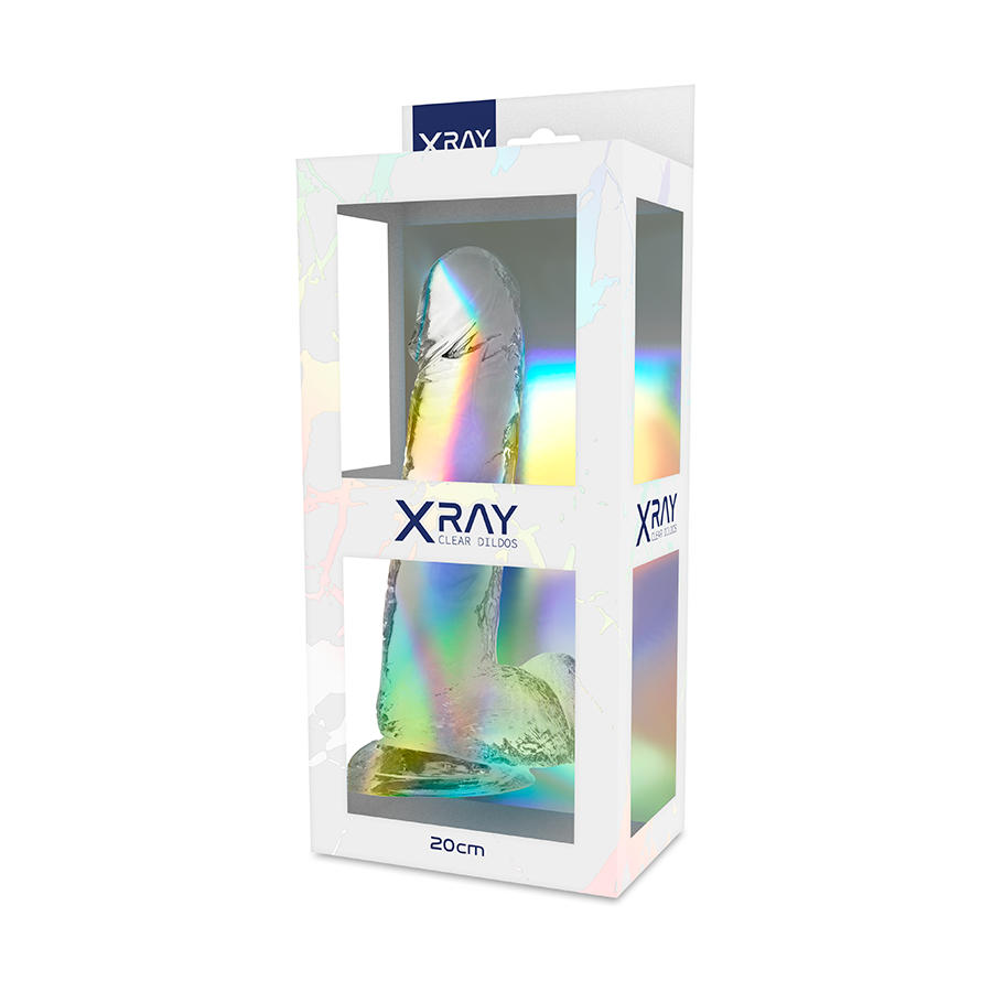 X RAY - CAZZO TRASPARENTE CON SFERE 20 CM -O- 4.5 CM