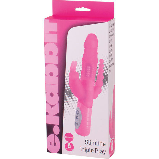 SEVEN CREATIONS - E RABBIT SLIMINE TRIPLE PLAY VIBRATORE TRIPLA STIMOLAZIONE ROSA