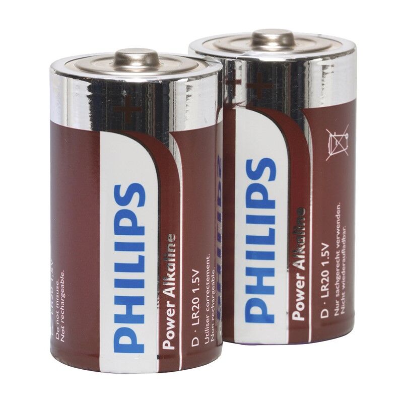 PHILIPS - POWER ALKALINE BATTERY D LR20 BLISTER * 2