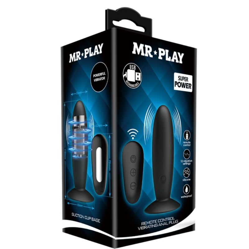 MR PLAY - PLUG ANALE CON TELECOMANDO VIBRAZIONE NERO