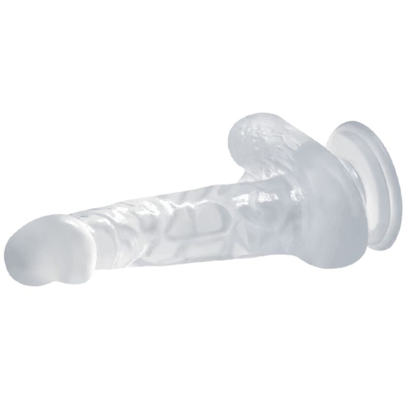 BAILE - GODE RÉALISTE AVEC VENTOUSE ET TESTICULES 16,7 CM TRANSPARENT