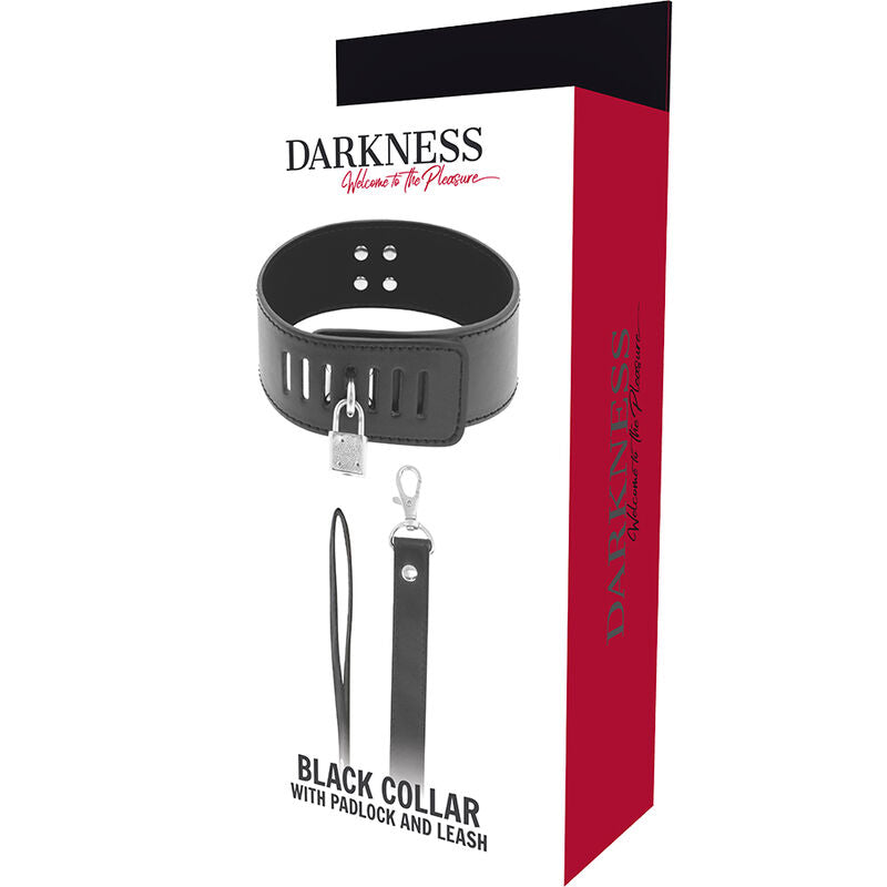 DARKNESS - COLLIER BDSM AVEC FERMETURE NOIRE