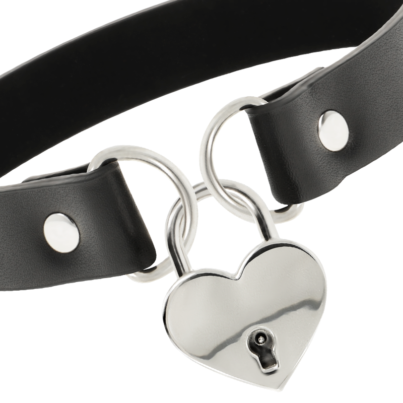 COQUETTE CHIC DESIRE - COLLIER EN CUIR VEGAN AVEC COEUR AVEC ACCESSOIRE CLE