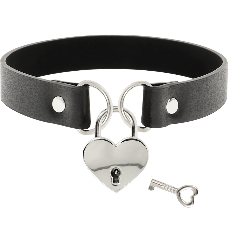 COQUETTE CHIC DESIRE - COLLIER EN CUIR VEGAN AVEC COEUR AVEC ACCESSOIRE CLE