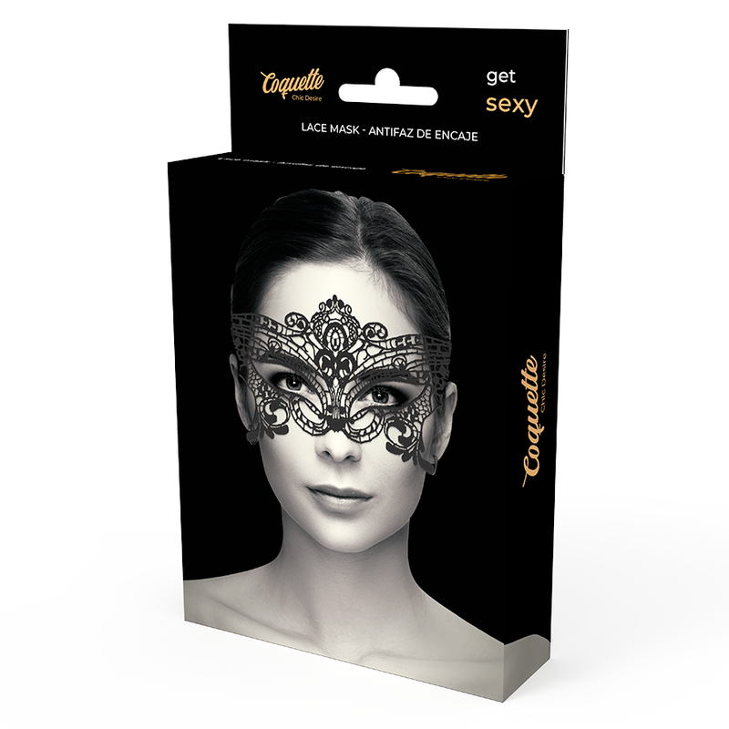 COQUETTE CHIC DESIRE - GRAND MASQUE DENTELLE NOIRE