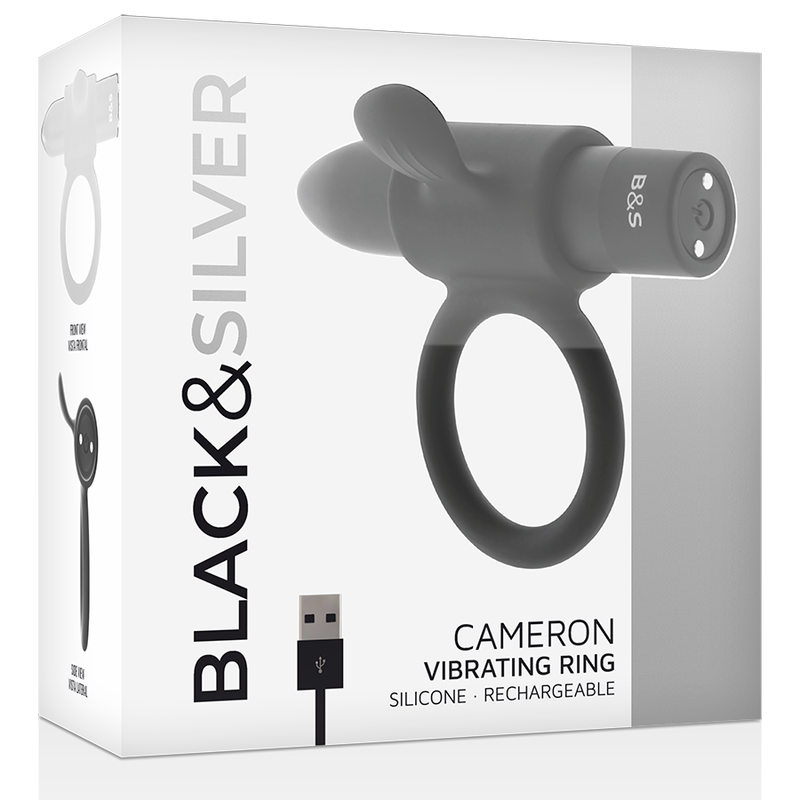 BLACK&SILVER - ANELLO RICARICABILE CAMERON BLACK